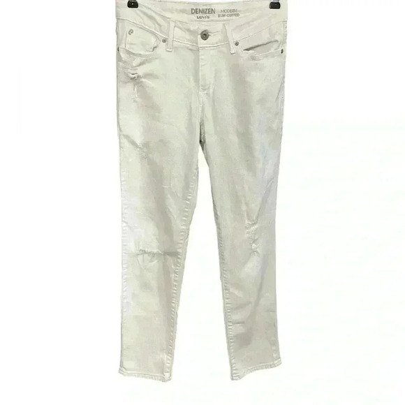 Denizen Levi’s modern slim cuffed stretch white jeans size 26 - Picture 4 of 9